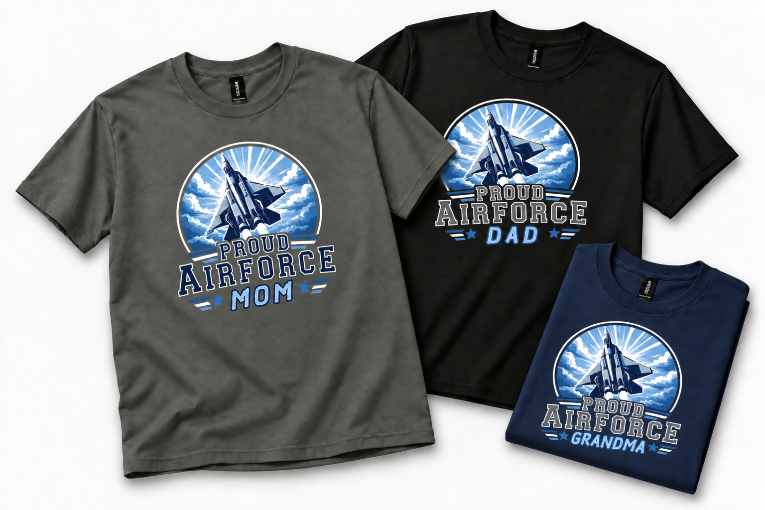 Air Force family shirts for Mom, Dad and Grandma